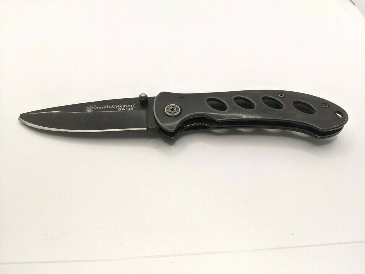 Smith & Wesson Oasis SW423B Tactical Folding Pocket Knife Plain Edge L ...