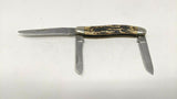 Schrade USA SS825 3 Blade Stockman Folding Pocket Knife Stag/Antler Handle SS