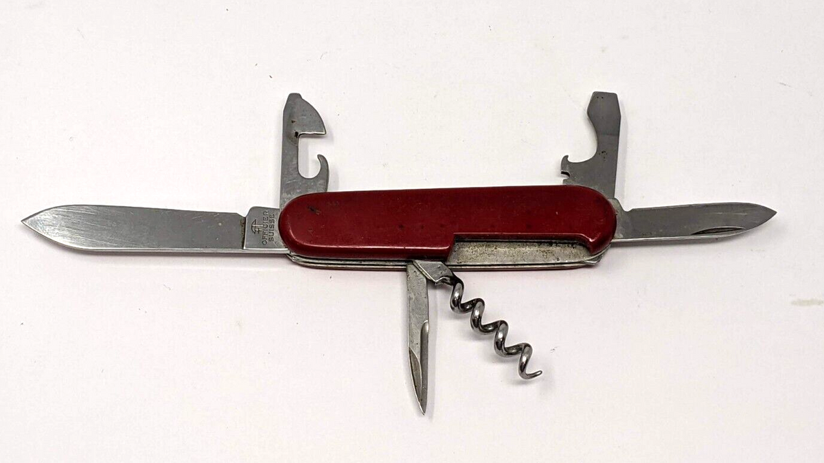 Vintage Victorinox Tourist Swiss Army Knife Awl Corkscrew Can & Bottle ...