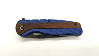 Snake Eye Folding Pocket Knife Plain Edge Liner Lock Spring Assisted G10 & Wood