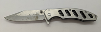 Unbranded GK21 Frame Lock Plain Clip Point Blade Silver Color Pocket Knife