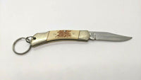 Vintage Sharp 700 Lockback Folding Pocket Knife Japan Plain Stainless Steel Bone