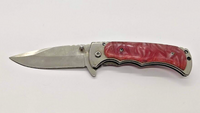 Unique Unbranded Drop Point Plain Edge Pink Marble Handle Folding Pocket Knife