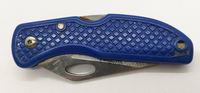 Unbranded Lockback Combination Wharncliffe Blade Blue Handle Pocket Knife