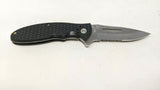 Frost Cutlery Folding Pocket Knife Black G10 Handle Combo Stainless Steel Liner