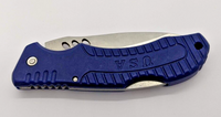 USA Special Forces Blue Plain Edge Drop Point Lock Back Folding Pocket Knife