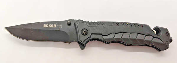 Boker Plus Tactical Plain Edge Drop Point Blade Liner Lock Folding Pocket Knife