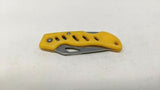 Frost Cutlery Stainless Folding Pocket Knife Lockback Single Plain Edge Yellow