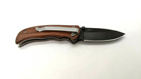 Ozark Trail Outdoor Equipment Folding Pocket Knife Plain Edge Liner Lock Wood
