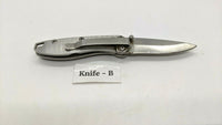 Winchester Frame Lock Folding Pocket Knife Wood Inlay Stainless Steel Plain Edge