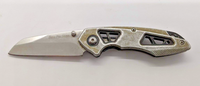 Bass Pro Shops Liner Lock Aluminum Plain Edge Folding Pocket Knife Pocket Clip