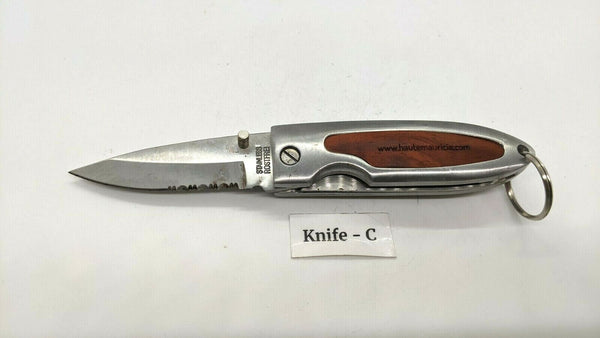 Stainless Rostfrei ESP K&R #63770 Folding Pocket Knife Aluminum w/Inlaid Wood