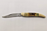 Frost Cutlery Clip Point Plain Edge Bone Handle Slip Joint Folding Pocket Knife