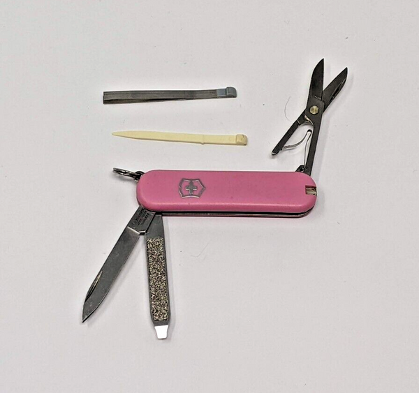 Pink Victorinox Classic SD SAK Pocket Knife 58mm *No Logo* Toothpick Tweezers