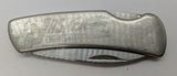 Jasper Lockback Plain Drop Point Blade Silver Color Folding Pocket Knife