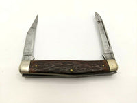 Vtg RARE John Primble Belknap Hdw & Mfg Co #4987 Folding Pocket Knife Moose Bone