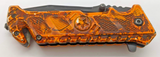 Razor Tactical Orange Camoflage Tanto Plain Edge Liner Lock Folding Pocket Knife