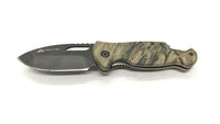 Ozark Trail Folding Pocket Knife Plain Edge Liner Lock Camo SS w/Bottle Opener