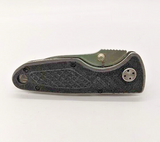 Unbranded Drop Point Combination Blade Liner Lock Black Folding Pocket Knife