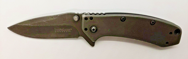 Kershaw Speedsafe 1555TI Frame Plain Drop Point Blade Grey Folding Pocket Knife