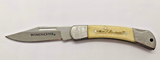Oliver F. Winchester Signature Plain Edge Clip Point White  Folding Pocket Knife