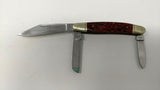 Frost Family Stockman Folding Pocket Knife 3 Pin Jigged Bone w/Brass Bolsters