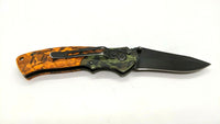 Hammette 2 Color Camo (K-2CC) Folding Pocket Knife Plain Edge Liner Lock ABS SS