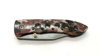 Maxam Liner lock Folding Pocket Knife Combo Edge Stainless Steel Camo Coated