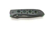 Appalachian Trail Folding Pocket Knife Plain Edge Liner Black Aluminum Handle