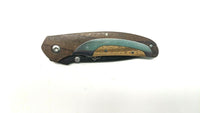 Alpin Outdoor Activities Folding Pocket Knife Liner Lock Wood Handle w/Stainless