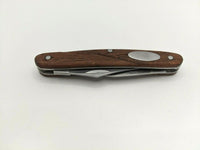 Winchester 2 Blade Folding Pocket Knife Plain Slipjoint All Wood 3 Pin Handle