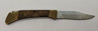 Vintage Unbranded Lockback Plain Drop Point Blade Wood Handle Pocket Knife