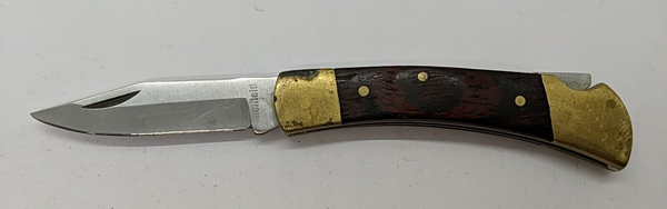 Vintage Sheffield Lockback Plain Clip Point Blade Wood Handle Pocket Knife