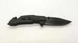 Snake Eye Survival Rescue Folding Pocket Knife Assisted Plain Liner Black Nylon