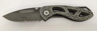 Guidesman Drop Point Combination Blade Gray Handle w/Pocket Clip Liner Lock