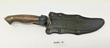 Kizlyar Russian Hunting Knife 5 1/2" Blade Hardwood Handle with Leather Sheath 6