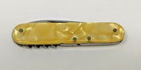 Vintage German Pocketknife Halma Rostfrei Two Blade Gold Celluloid Cork Screw