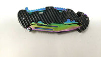 Tac-Force TF-932 Folding Pocket Knife Assisted Combo Edge Liner Lock Rainbow