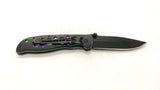 Appalachian Trail Folding Pocket Knife Plain Edge Liner Black Aluminum Handle