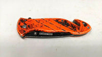 Tac-Force Speedster Rescue Folding Pocket Knife Assisted Combo Liner Orange Camo