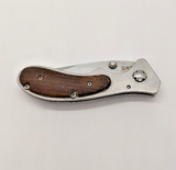 Sheffield Plain Edge Frame Lock Wood Handle Folding Pocket Knife
