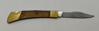 Vintage Rostfrei Lockback Plain Clip Point Blade Wood Handle Pocket Knife