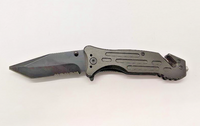 Unbranded GK21 Clip Point Combo Blade Black Tactical Folding Pocket Knife