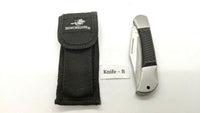 Winchester Folding Pocket Knife Lockback Plain Edge Rubber w/Stainless Steel