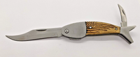 Sterling Brooke Co Coastal Fish Wood Handle "The American" Folding Pocket Knife
