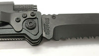 Belzig Tools Guardian Tactical Folding Pocket Knife Combo Liner Flashlight Black