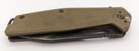 Camillus Plain Blade Folding Pocket Knife Tan G10 Handle Assisted Flipper