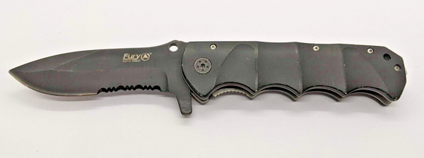 Fury 99104 Tactical EMS Assisted Drop Point Combination Folding Pocket Knife