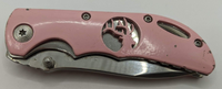 Elk Ridge Custom Designs Light Pink Emblem Folding Pocket Knife Stainless Steel