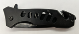 Albatross 440 Liner Lock Plain Drop Point Blade Black Color Folding Pocket Knife